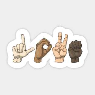 Love in Sign Language - horizontal Sticker